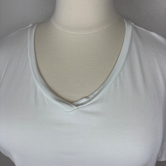 Sivana Bamboo Dolman Short Sleeve Tunic Tee Size XL White Soft Sustainable - Picture 3 of 14